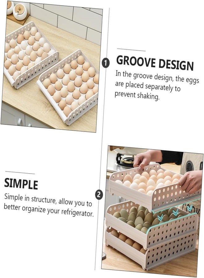 Cpixen Portable 20-Grid Egg Storage Box - Durable Plastic Egg Tray Container for Refrigerator - Fresh Egg Organizer for Kitchen - Stackable & Space-Saving Egg Carrier for Home or Travel - Image 3