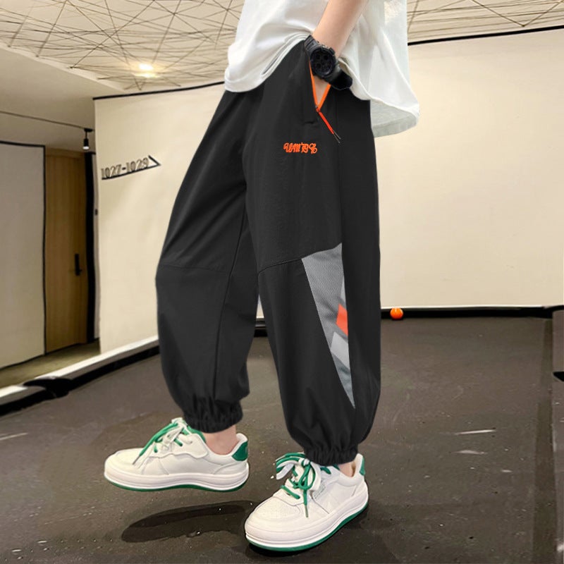 Boys' Pants Summer Thin Quick-Drying Trousers Children'S Ice Silk Anti-Mosquito Pants Large Children'S Casual Pants Trendy - Image 1