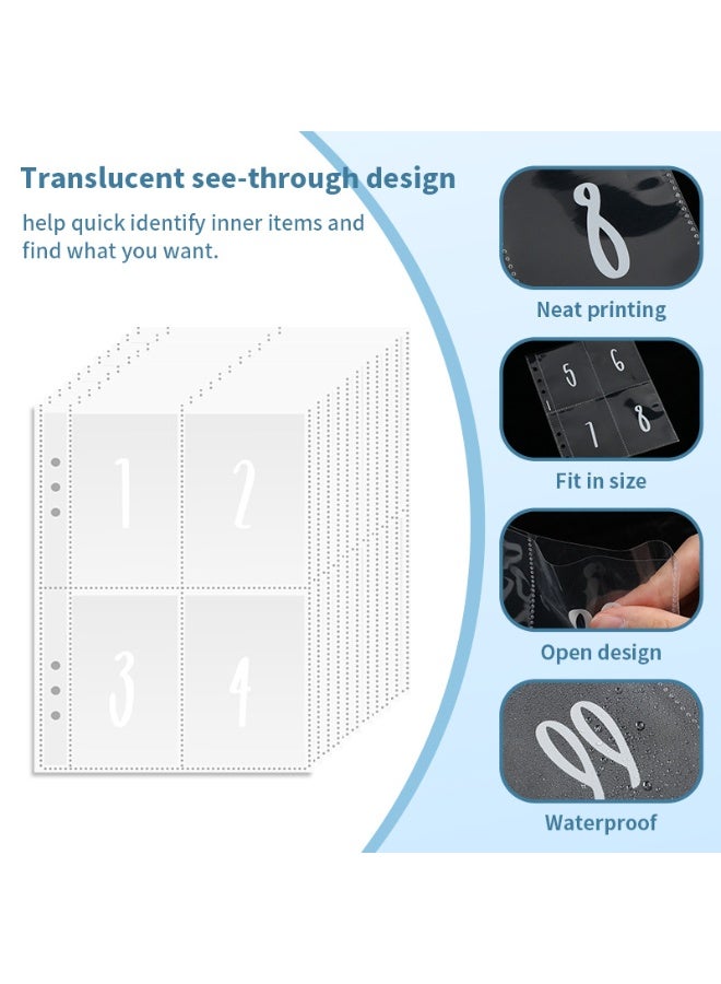 100 Envelopes Money Saving Binder A5 Savings Challenge Book Easy and Fun Way to Save Money—Blue - Image 2