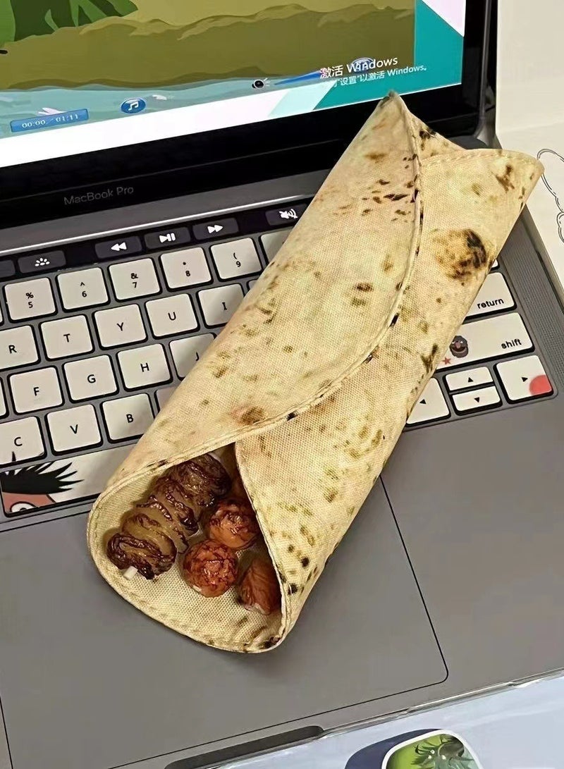Generic Creative Pita bread Pen Bag (include 3-Piece Kebab Pen) Set, Creative Wacky Student Pencil Bag, student stationery,Pencil Pouch, Pen Pouch, Pen Case for all kids and students  - Image 5