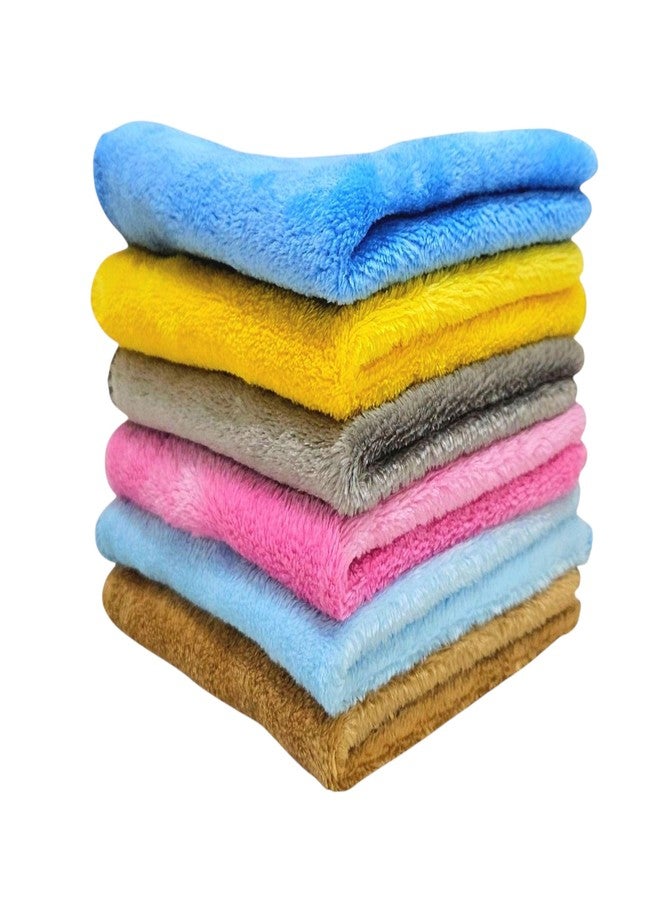 First Kick Microfiber Coral Fleece Baby Face Towels, Soft and Absorbent Wash Clothes for Newborns, Infants and Toddlers, Gentle on Delicate Skin for Face Hands and Body, 10x10 Inch (6 Pcs) - Image 1