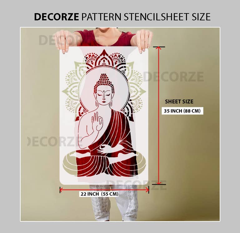 DECORZE Buddha Wall Art Stencil for Painting, Designs on Walls, Art Dbs-0132 - Image 2