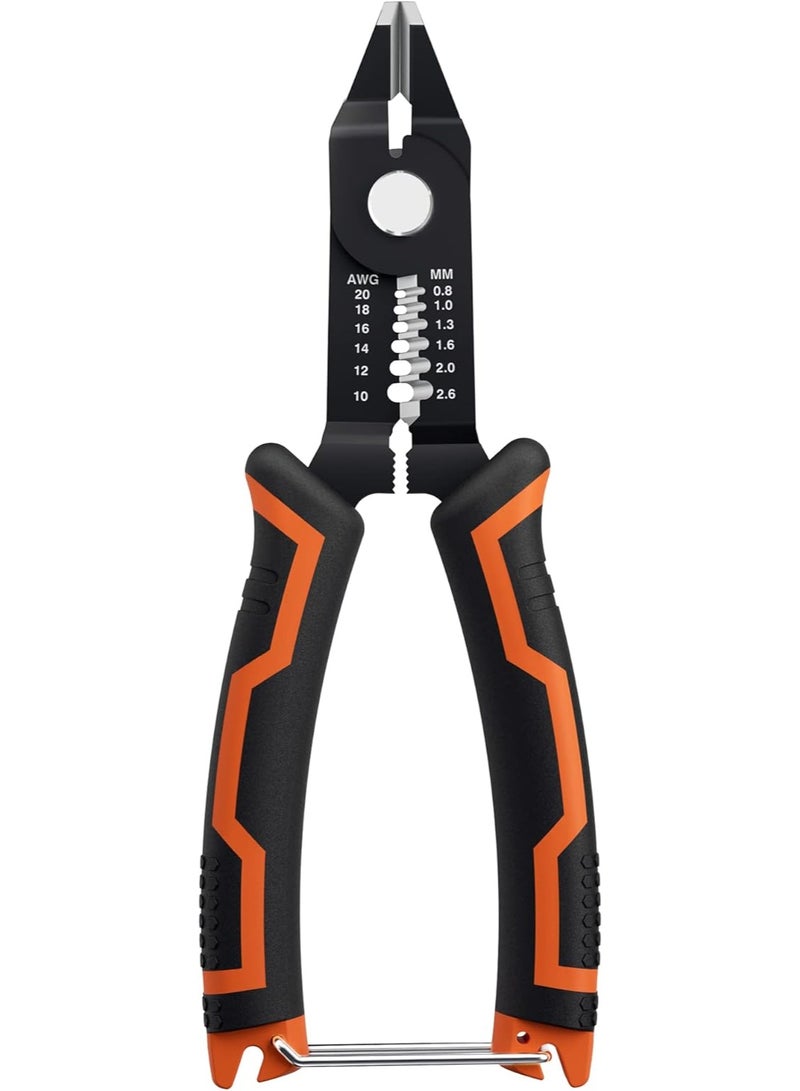 ValueMax Wire Stripper and Cutters, 10-22 AWG Wire Stripper Tool, Flush Cutter with Safety Lock and Curved Bevel Design, Diagonal Side Cutters for Electronics, Jewelry, 3D Printing, and Crafts - Image 1