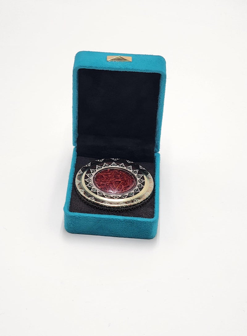Salman Saffron - Premium Quality Super Negin Saffron 1 Gm Canister in Velvet Gift Box - Small - Image 1