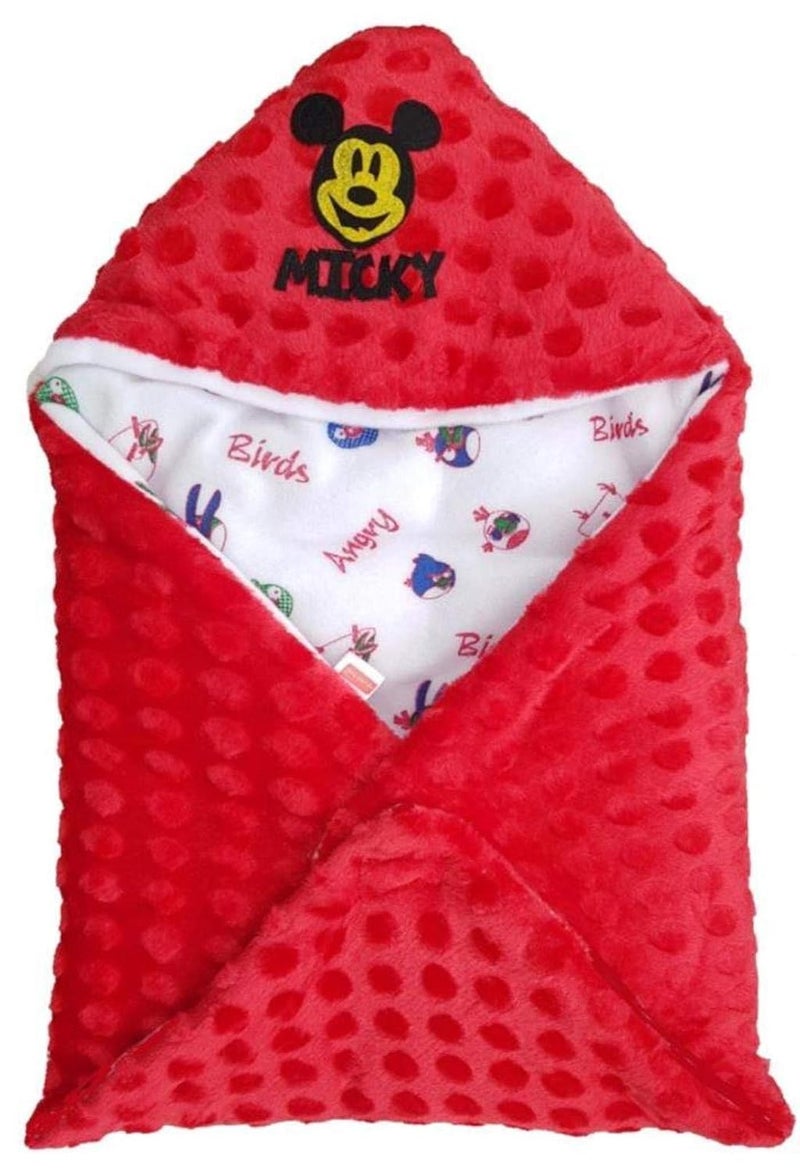 Brandonn بطانية براندون 68x68 سم كيس نوم، أحمر، كريمي، عبوة من 2 - Image 2