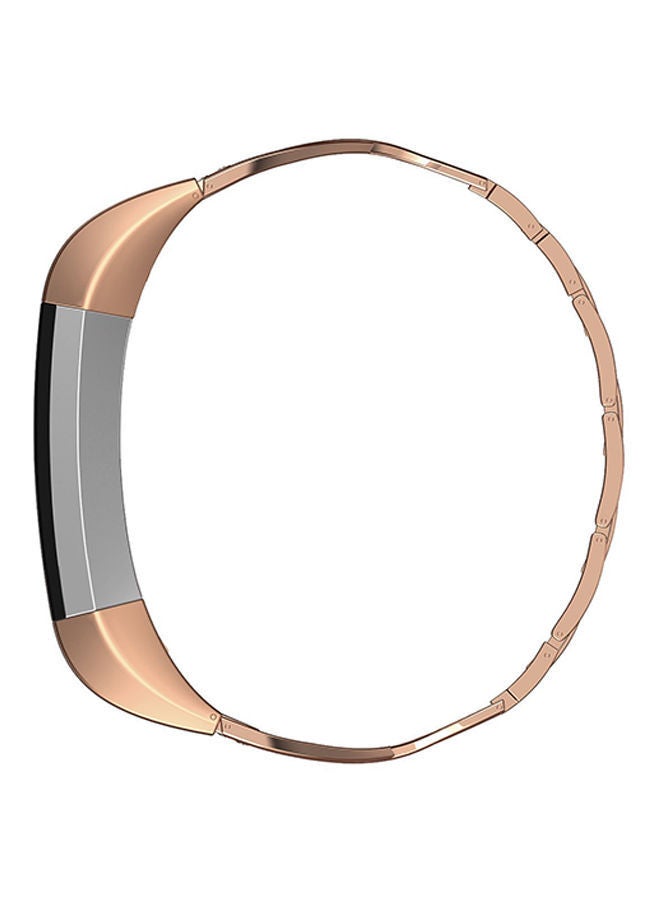 NIBEMINENT Diamond Jewelry Replacement Bracelet Strap For Fitbit Alta And HR Rose Gold/Clear - Image 2