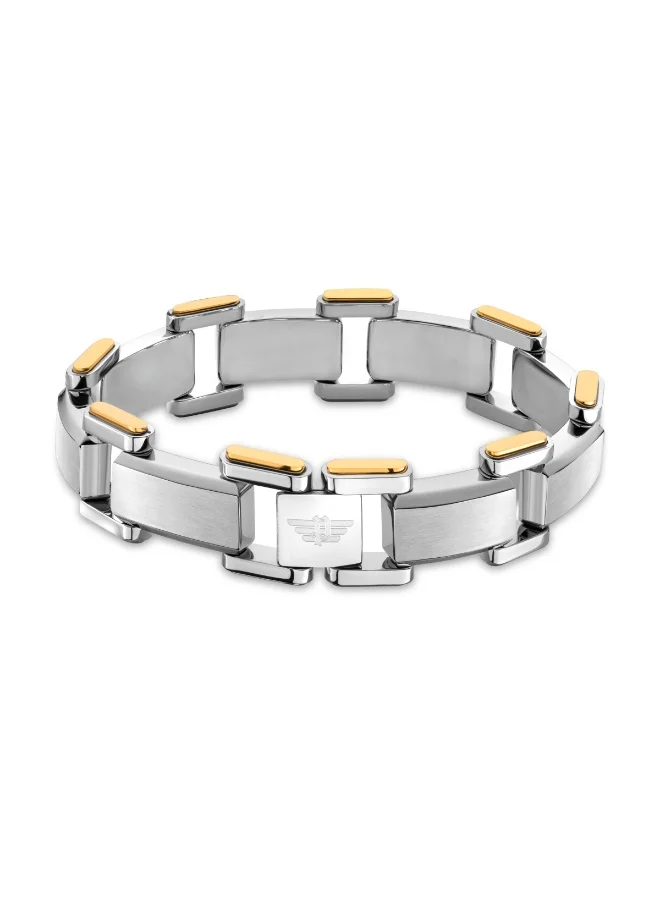 بوليس Hinged Silver Foldover Bracelet for Men L