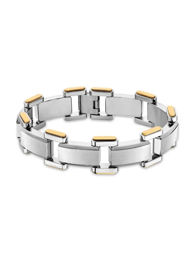 بوليس Hinged Silver Foldover Bracelet for Men L