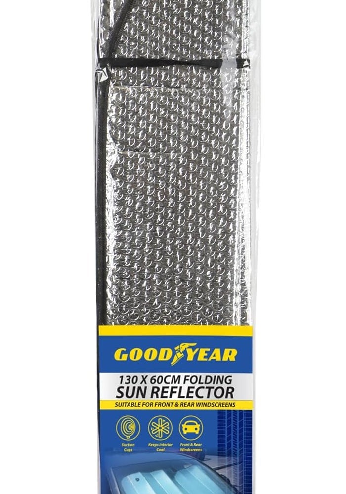 Goodyear Universal Windscreen Folding Foil Sun Shade - 130x60 cm - Image 2