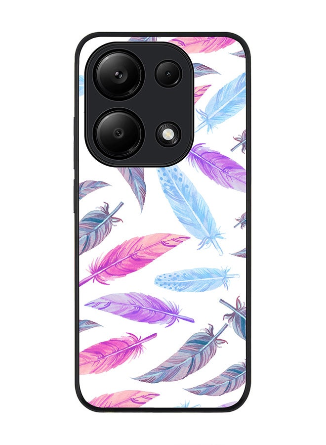 Stylizedd Rugged Black Edge Case for Xiaomi Redmi Note 13 Pro 4G / Xiaomi Poco M6 Pro 4G, Slim fit Flexible Anti Drop Thin Cover -  Feather Colors - Image 1