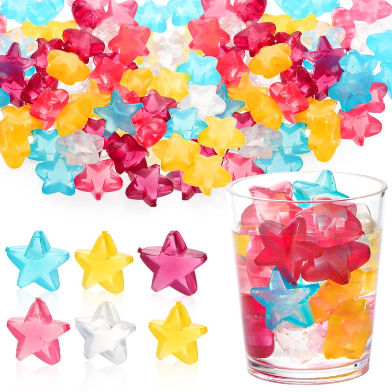 Dicunoy 200 PCS Reusable Plastic Ice Cubes for Drinks Colorful Refreezable Non Diluting Ice Cubes for Cocktails Whiskey Wine Coffee