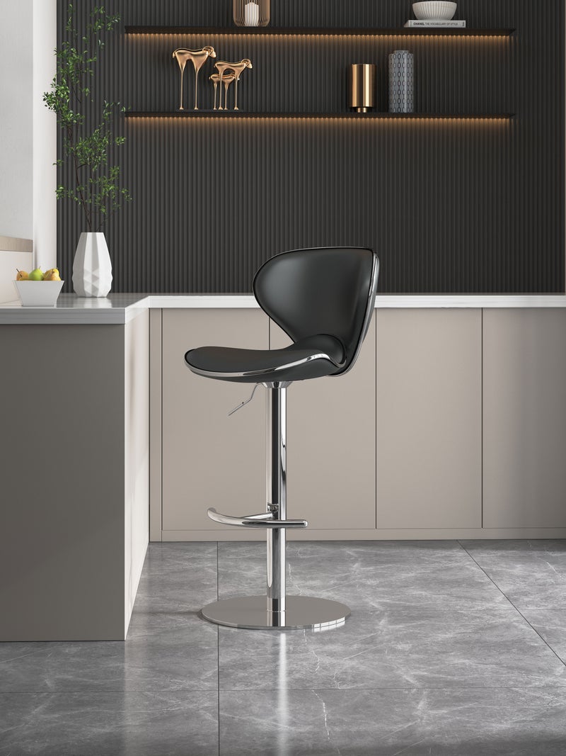 شاربدو 2 قطعة بار مقعد مجموعة، نابا الجلد عالية الظهر بار المقعد، مريحة وقابلة للتعديل عالية بار المقعد، 360 درجة الدوران، مناسبة للمطبخ المنزلي مقابل مطعم عالية المقعد - Image 3