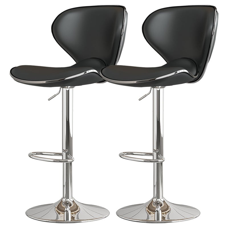 شاربدو 2 قطعة بار مقعد مجموعة، نابا الجلد عالية الظهر بار المقعد، مريحة وقابلة للتعديل عالية بار المقعد، 360 درجة الدوران، مناسبة للمطبخ المنزلي مقابل مطعم عالية المقعد - Image 2