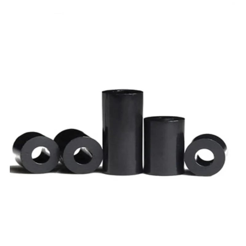 Spacers 500pcs M3 M4 M5 M6 M8 White Black Nylon ABS Non-Threaded Spacer Round Hollow Standoff Washer PCB Board Screw(Black ABS Spacer,M3X10) - Image 1