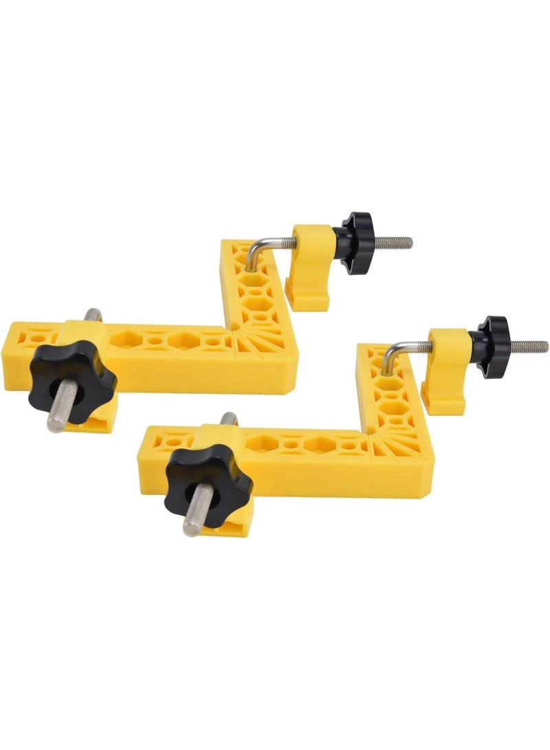 GGOOT Woodworking 90 Degree Clamps, Corner Clamp Strong Practicability Light Weight High Hardness for Hand Operated Tools for Hardware Parts for Cabinets Making(Yellow) - Image 1