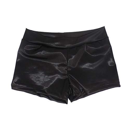 Dtone Girls Dance Short Gymnastics Athletic Shorts Sparkle Glitter Tumbling Bottoms Black 110 - Image 3