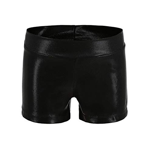 Dtone Girls Dance Short Gymnastics Athletic Shorts Sparkle Glitter Tumbling Bottoms Black 110 - Image 1