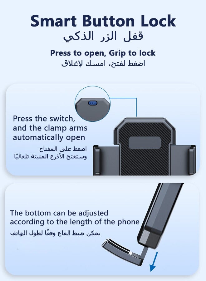 Concretization Car Mobile Phone Holder, Anti-shake Mobile Phone Holder with Silicone Lock Design, Easy to Install, Compatible with All Phones - Image 4