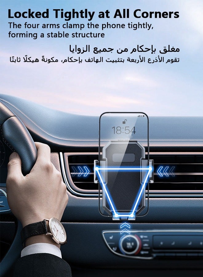 Concretization Car Mobile Phone Holder, Anti-shake Mobile Phone Holder with Silicone Lock Design, Easy to Install, Compatible with All Phones - Image 3