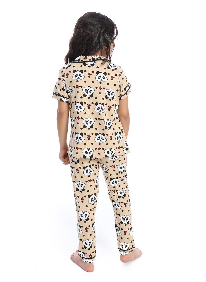 سيزار بيجامة بناتي متعددة الألوان ومزودة بزراير من الأمام - Image 3