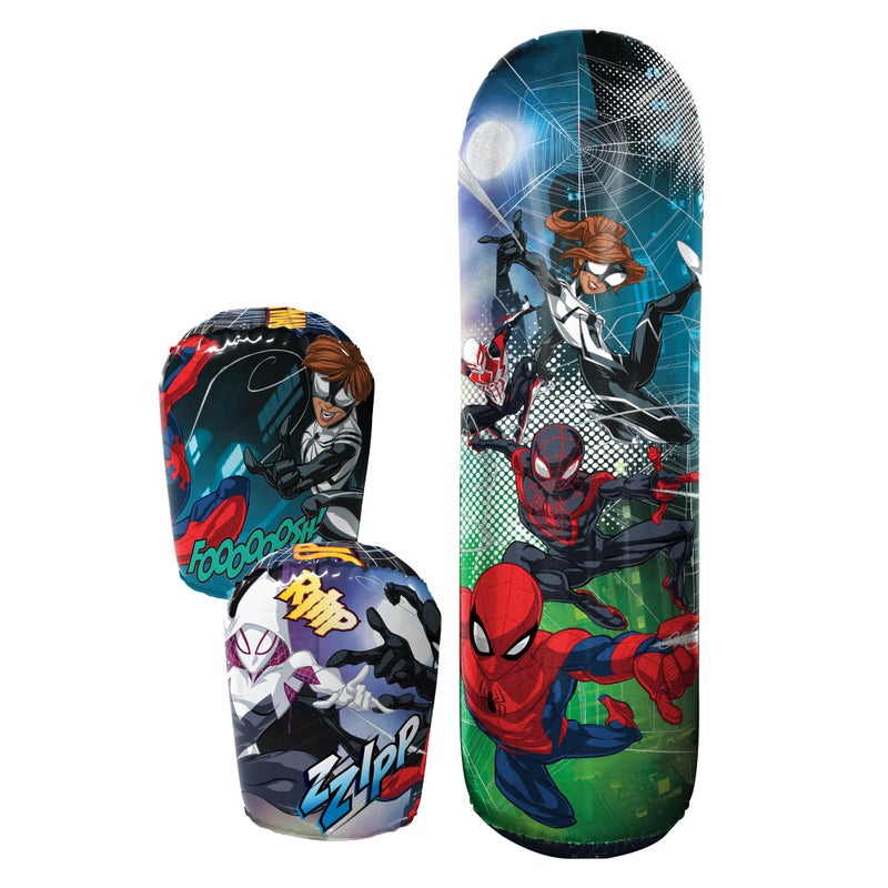 Hedstrom Spiderman Bop Bag Inflatable Punching Bag  Gloves Set 36 Inch 5682274 - Image 2