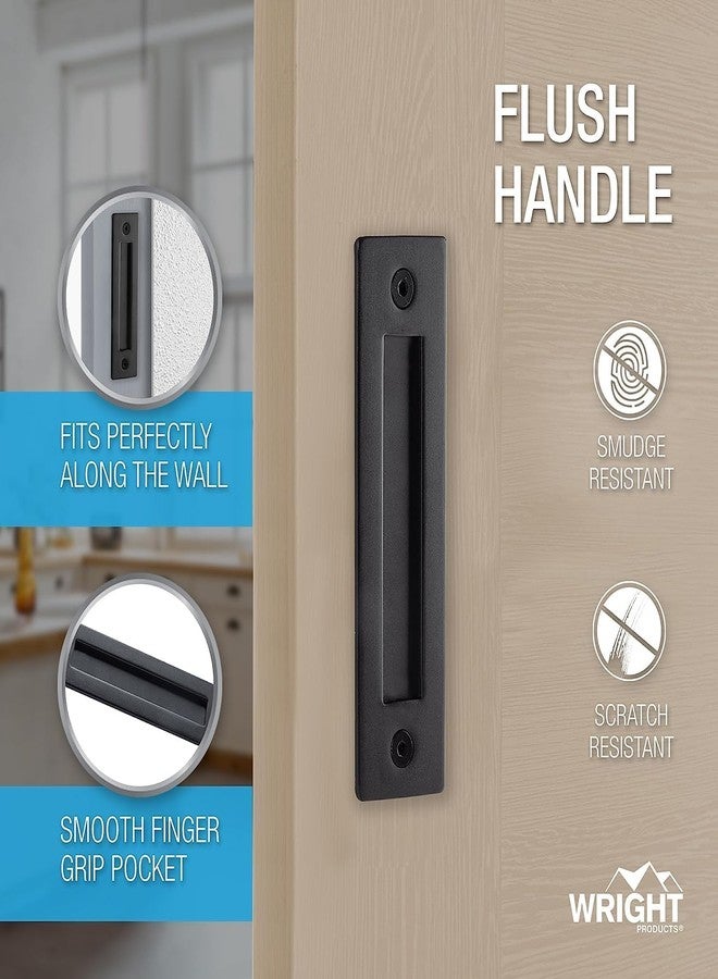 Wright Products Barn Door Handles Set, Matte Black Sliding Barn Door Hardware Kit, 1 Pack - Image 2