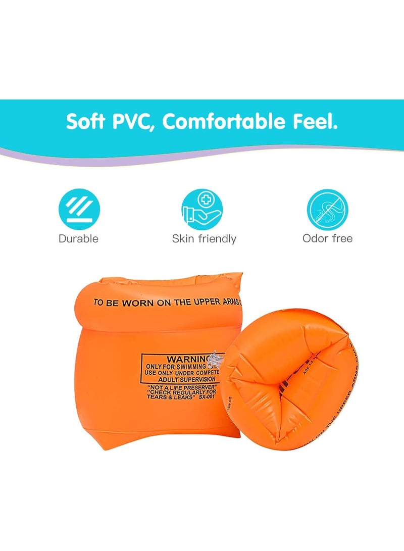 عوائم ذراع قابلة للنفخ من PVC، أساور سباحة مزدوجة للبالغين والأطفال، أجنحة مائية آمنة، مساعد للسباحة وتدريب السباحة - Image 3