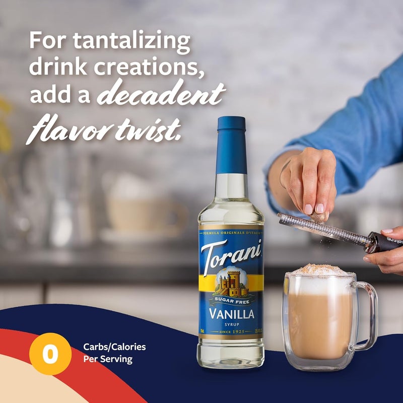 Torani Sugar Free Vanilla Syrup with Pump - 25.4 Fl Oz - Image 3