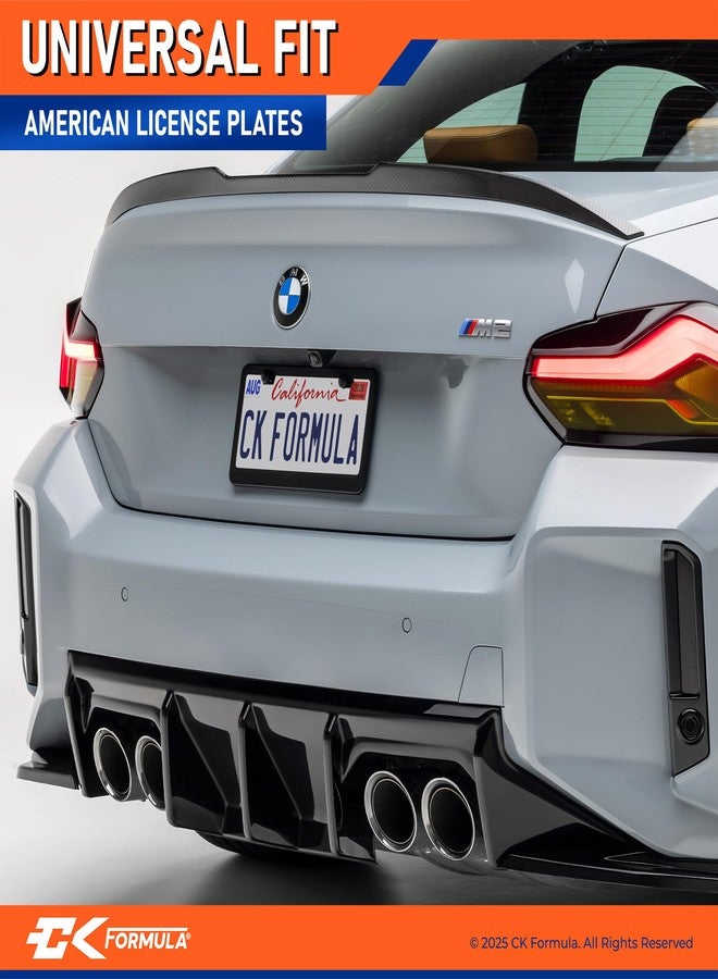 CK Formula Black License Plate Frame, Aluminum Metal, 2 Pre-Drilled Screw Holes with Install Kit, Universal Fit, Car Wash Safe, Weatherproof, 1 Piece - Image 3