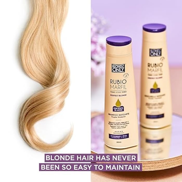 Blondz Only شامبو تلوين الشعر الأرجواني | يقضي على اللون النحاسي | يوازن درجات اللون الأصفر والبرتقالي | بلوند بيرل مارفيل مع زيت الأركان بلوند مثالي (بيج) 11.8 أونصة سائلة (350 مل) - Image 4