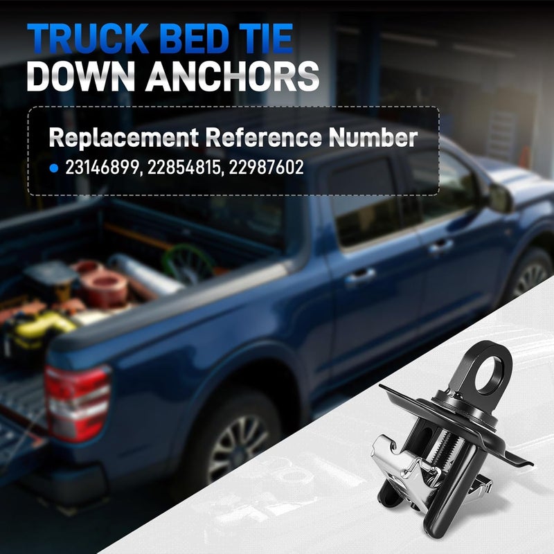 AUTOBABA 6PCS 23146899 Truck Bed Tie Down Anchors Compatible with 2014-2025 Chevy Silverado GMC Sierra 2015-2025 Chevy Colorado GMC Canyon Truck Bed Tie Downs Replacement Accessories - Image 3