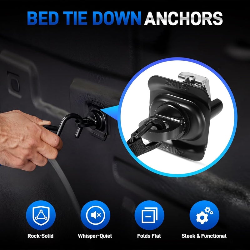 AUTOBABA 6PCS 23146899 Truck Bed Tie Down Anchors Compatible with 2014-2025 Chevy Silverado GMC Sierra 2015-2025 Chevy Colorado GMC Canyon Truck Bed Tie Downs Replacement Accessories - Image 4