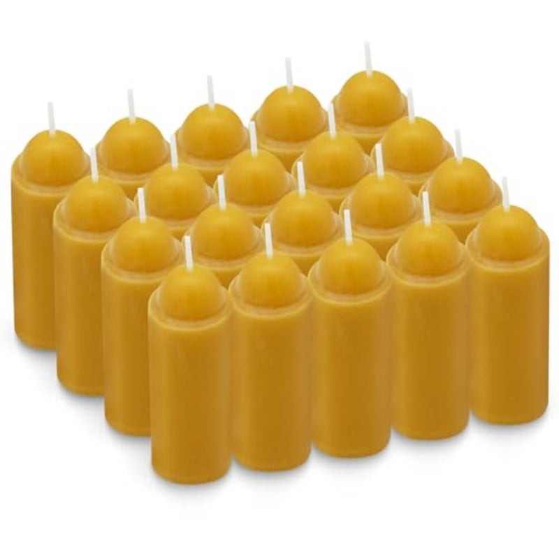 15-Hour Natural Beeswax Candles Compatible with Candle Lanterns - Smokeless Clean Long Lasting Burning for Outdoor, Camping, Emergency, Survival Emergency Preparedness- 20Pack - Image 1