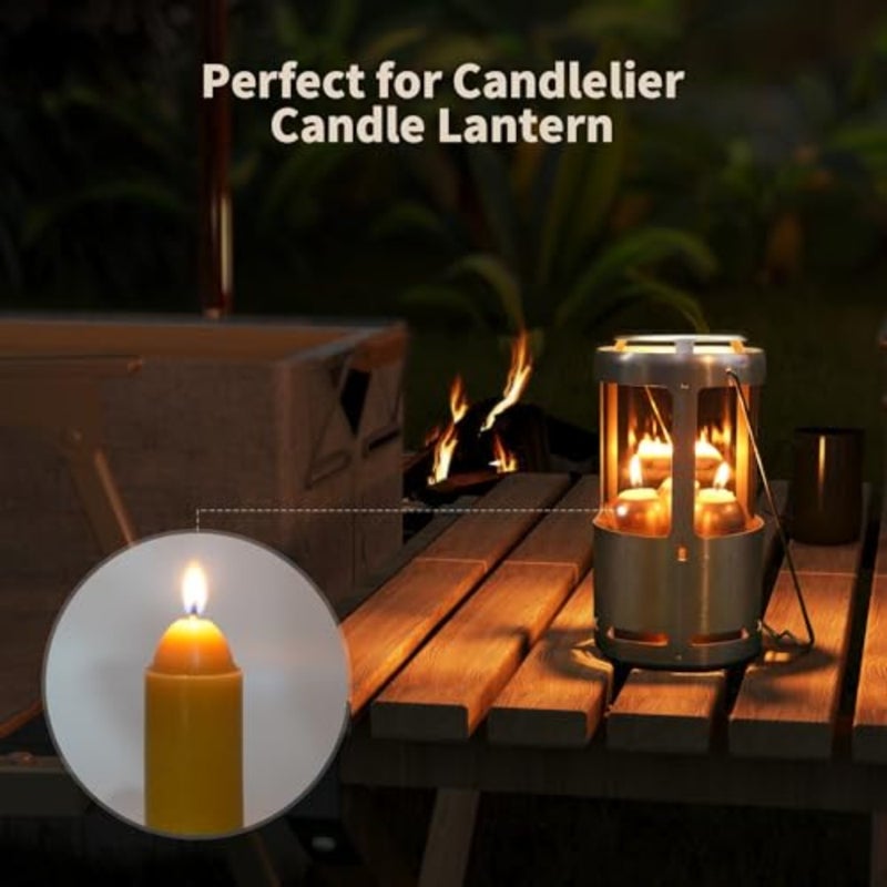 15-Hour Natural Beeswax Candles Compatible with Candle Lanterns - Smokeless Clean Long Lasting Burning for Outdoor, Camping, Emergency, Survival Emergency Preparedness- 20Pack - Image 3