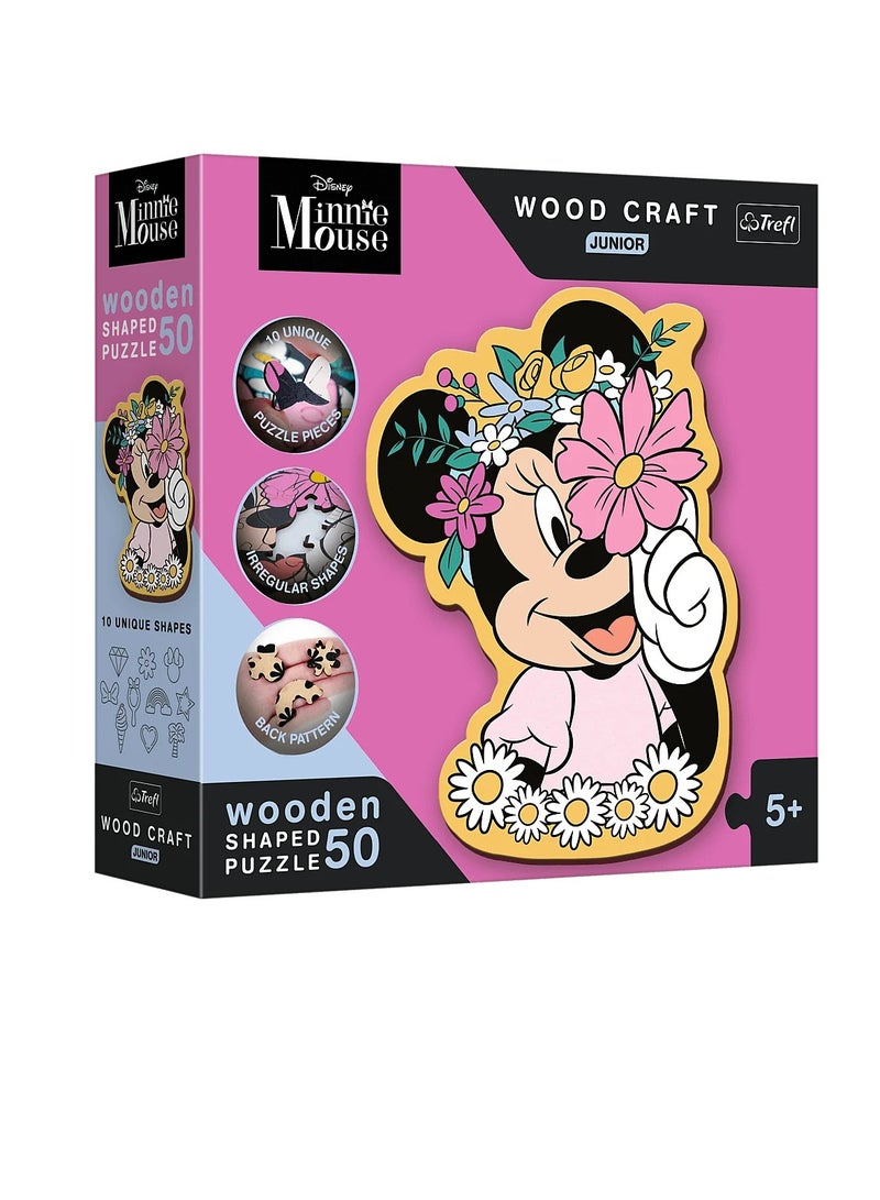 Trefl - Disney wooden Minnie Mouse Puzzle In Minnie's world- 50 Pieces  - 20200 - Image 1