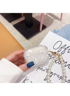 Suitable For AirPods 4 Headset Protective Cover Cartoon Shell Pattern For Apple1/2/3 Generation Pro2 Bluetooth Pendant Bracelet-Color:Shell Pattern + Bracelet-White-Model:AirPods (third Generation) Protective Cover