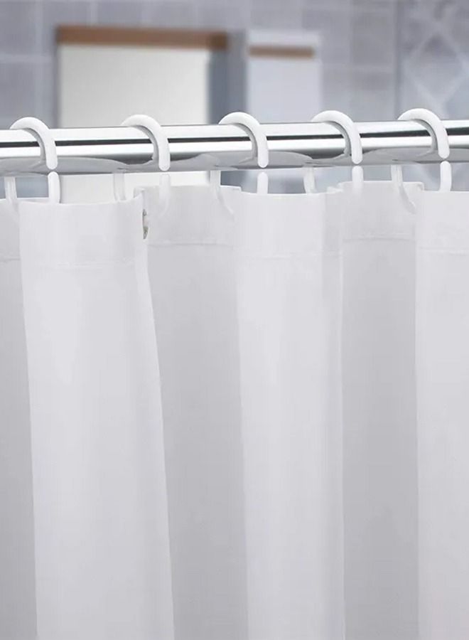 12pcs White Plastic Curtain Rings Hooks For Bathroom Shower Window Rod