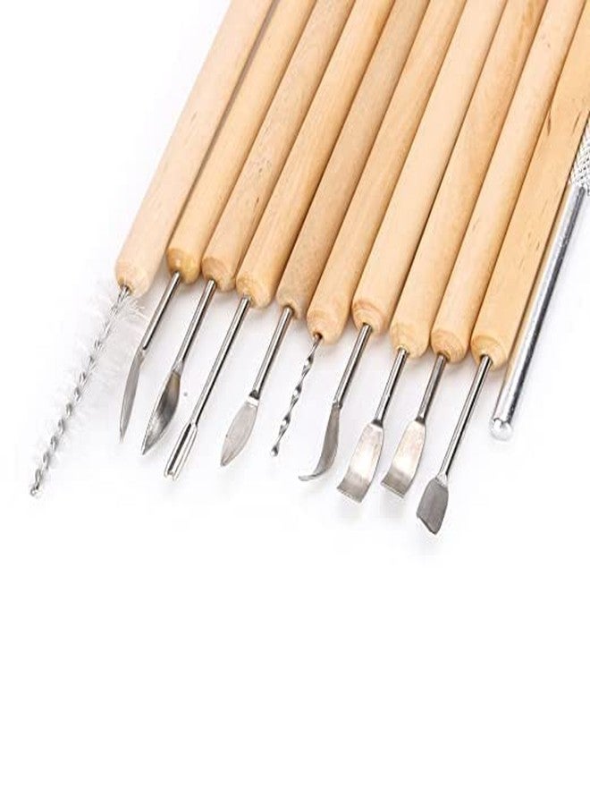 KARDIFF Assorted Pottery Clay Candle Soap Wood Sculpture Carving Hand Tools Kit | DIY Craft Set Great, Clay Tool Set, Art Wood & Metal Ribbon Cutting Tool Sets Used for Clay, Ceramic (11 PCS) - Image 1