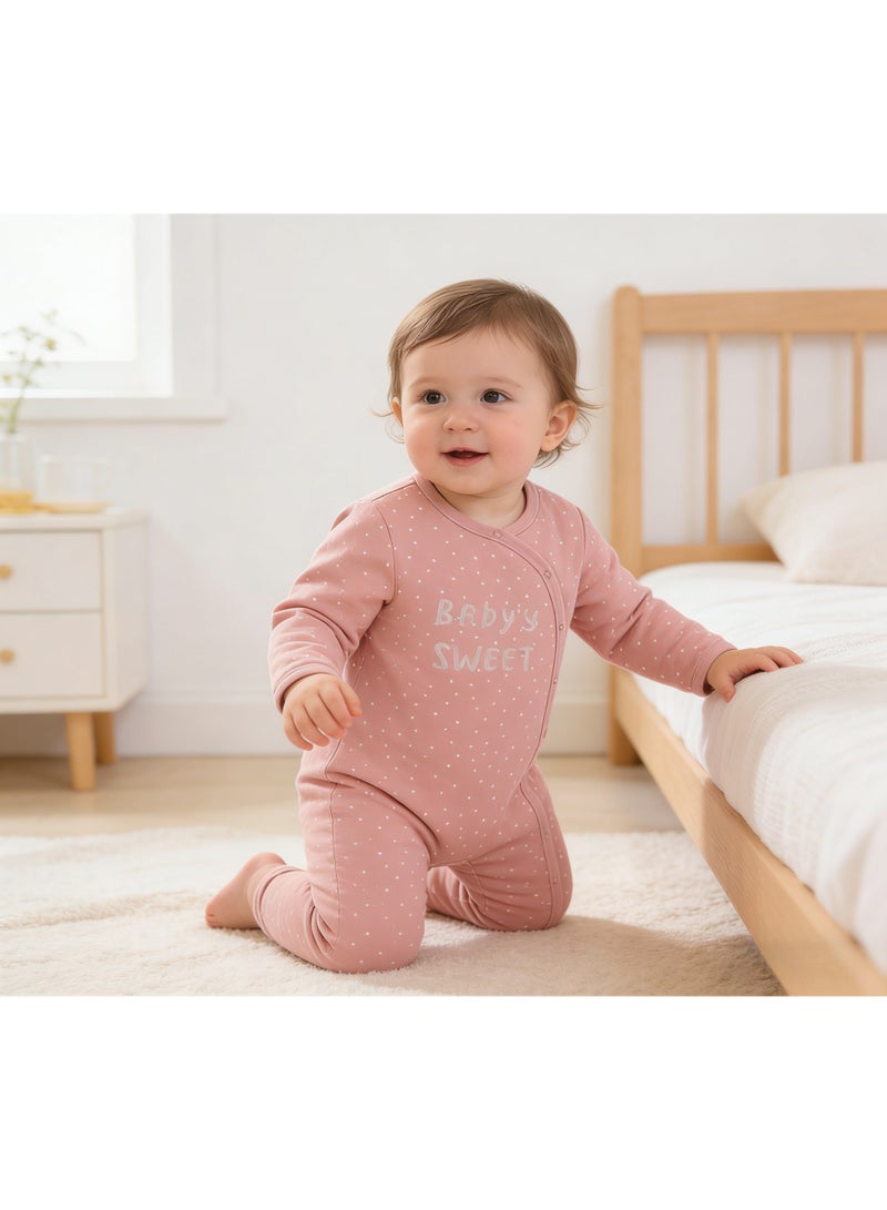 Kiddiezoom طقم ملابس أطفال مكون من 3 قطع، بأكمام طويلة، مصنوع من القطن الخالص 100%، مطبوع عليه سحاب، ناعم ومريح، مناسب للأطفال حديثي الولادة والأطفال الصغار (من 0 إلى 12 شهرًا). - Image 4