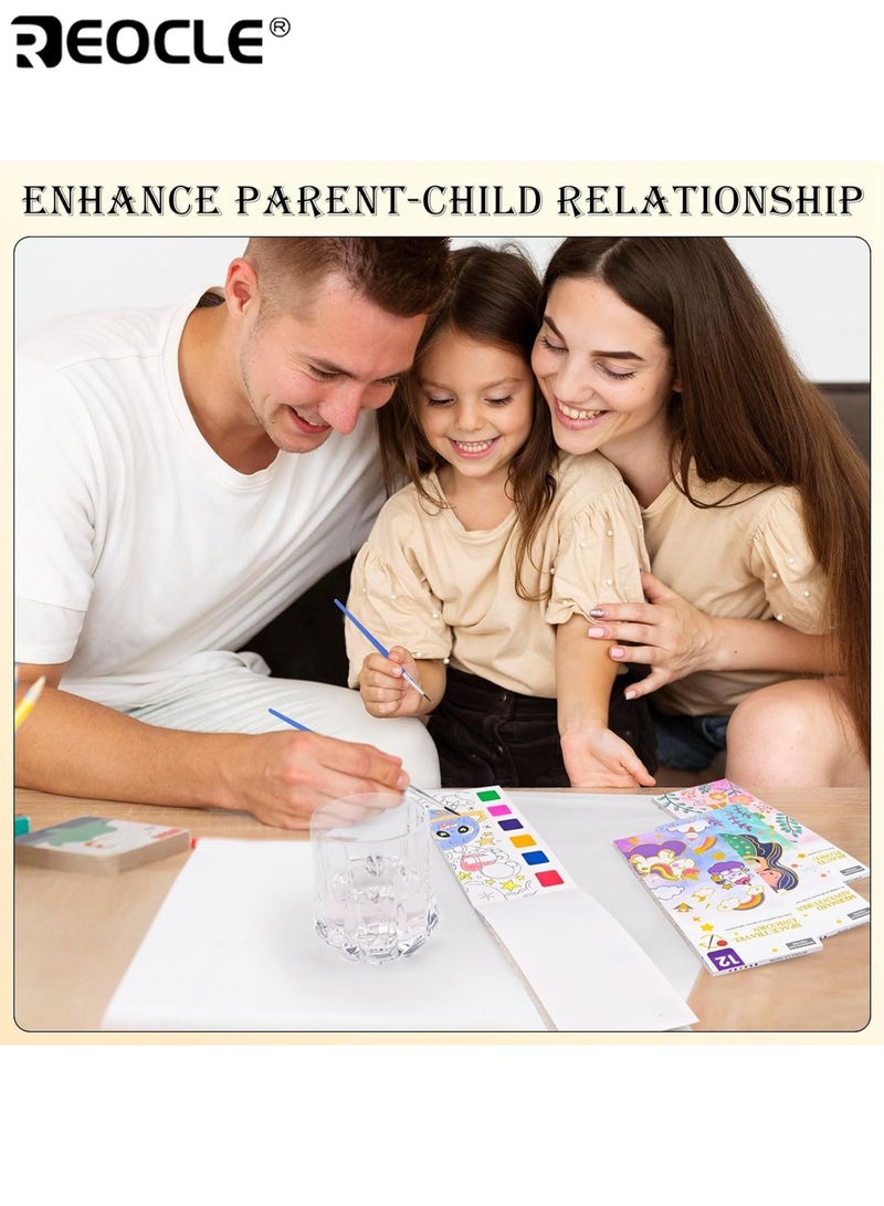 REOCLE 4PCS Kid's Magic Water Coloring Books for Kids Reusable Painting Books with Paints and Brushes Creative Art Activities for Boys and Girls Ages 5-8 Perfect Gift for Birthday Party Favors - Image 2