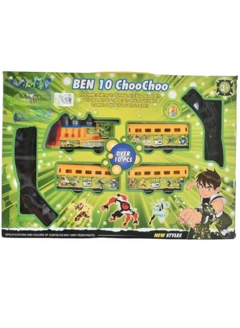 بن تن لعبة قطار بن 10 مع مسارات تعمل بالبطارية – مجموعة قطار ترفيهية للأطفال مع قاطرة وعربات وشخصيات - Image 2