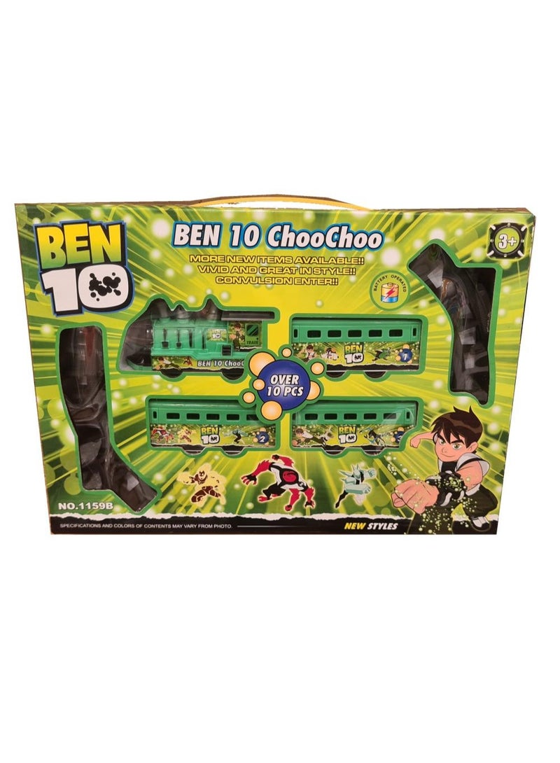 بن تن لعبة قطار بن 10 مع مسارات تعمل بالبطارية – مجموعة قطار ترفيهية للأطفال مع قاطرة وعربات وشخصيات - Image 4
