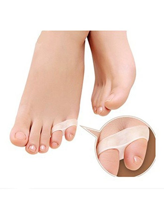 Alexvyan 1 Pair Double Hole Universal Size Silicone Gel Bunion Foot Fingers Separator 1 Pair Orthopedic Protector Valgus Guard Finger Separator For Women Men Boy Girl (Index Finger Seperator) - Image 2