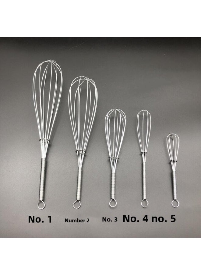 Generic Stainless Steel Wire Manual Egg Beater Spring Handle Mini Egg Gadget Kitchen Gadget Baking Milk Bubble Beating-Color:201 Stainless Steel 28cm  - Image 4