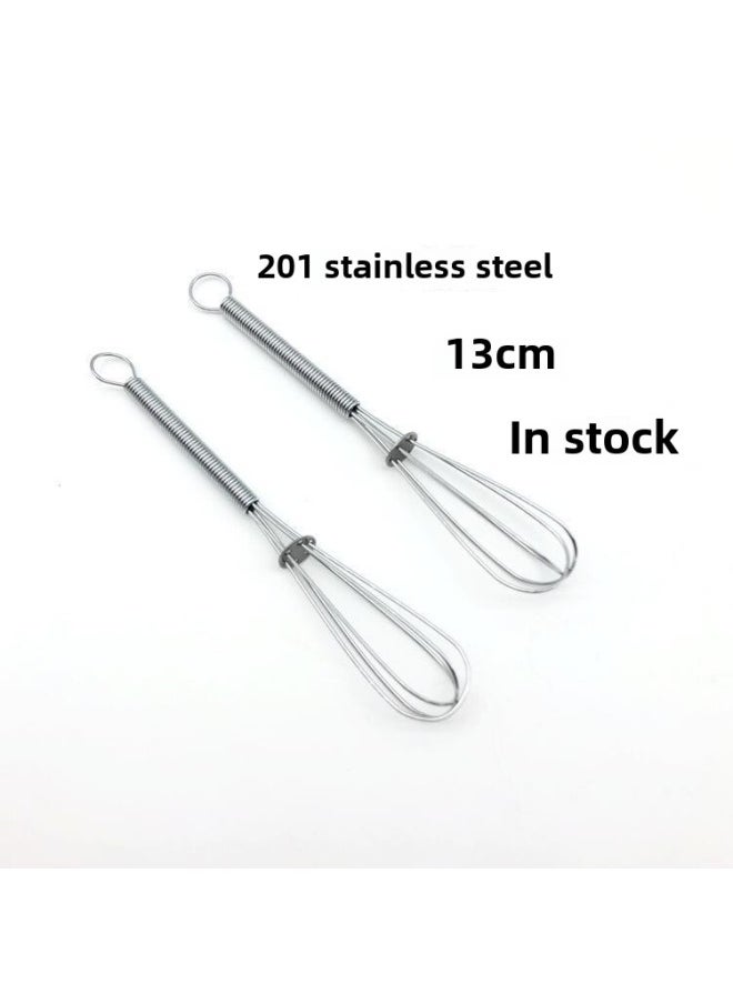 Generic Stainless Steel Wire Manual Egg Beater Spring Handle Mini Egg Gadget Kitchen Gadget Baking Milk Bubble Beating-Color:201 Stainless Steel 28cm  - Image 3