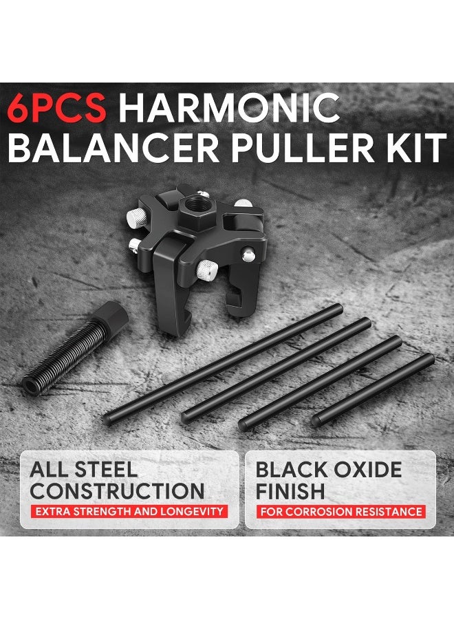 DEFAONS 6PCS Harmonic Balancer Puller Kit – Heavy Duty Crankshaft Pulley Removal Tool Set with Storage Case, All-Steel Construction, Black Oxide Finish, Ideal for Cars, SUVs, Trucks, and Automotive Repairs - 4880 - Image 5