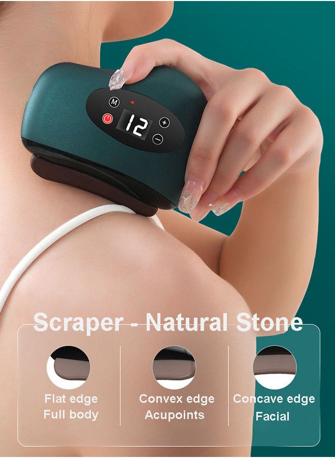 Generic - Rechargeable Electric Gua Sha Massager Scraping Tool with 12-Level Vibration for Face Sculpting Anti-Aging Neck Back Full Body Relaxation Puffiness Reduction - Image 1