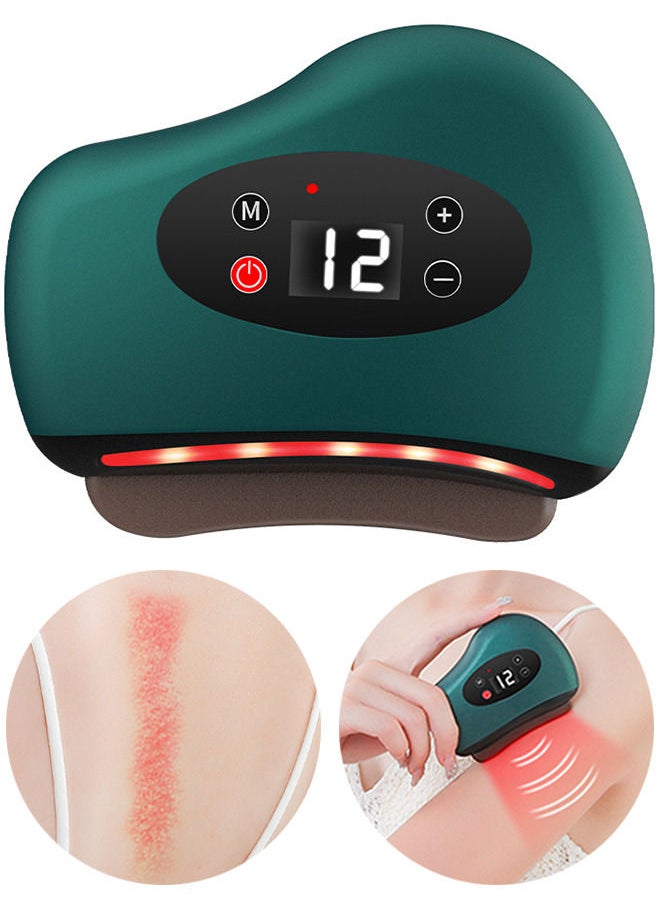 Generic - Rechargeable Electric Gua Sha Massager Scraping Tool with 12-Level Vibration for Face Sculpting Anti-Aging Neck Back Full Body Relaxation Puffiness Reduction - Image 1