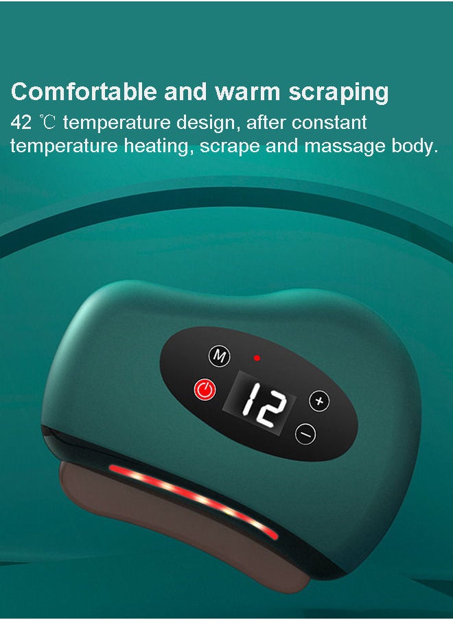 Generic - Rechargeable Electric Gua Sha Massager Scraping Tool with 12-Level Vibration for Face Sculpting Anti-Aging Neck Back Full Body Relaxation Puffiness Reduction - Image 1