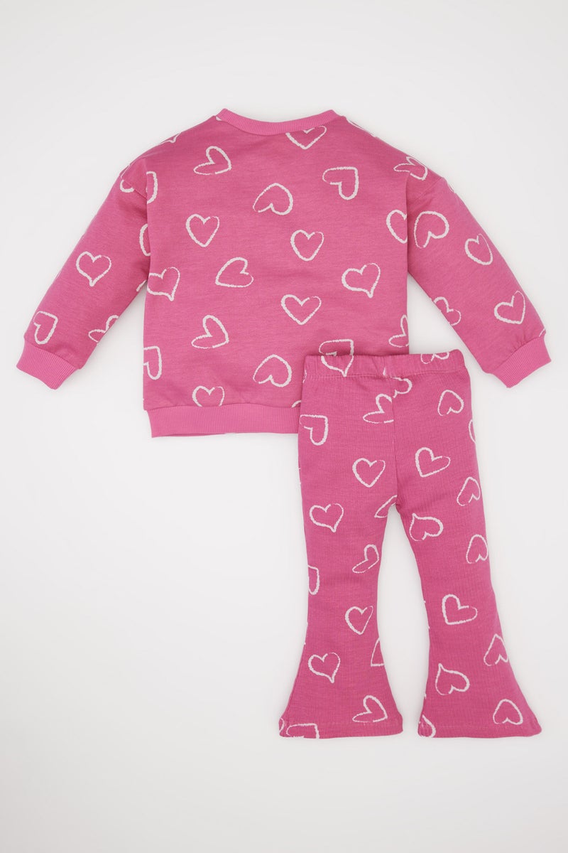 DeFacto Baby Girl Sweatshirt Flexible Waiste Bottom 2 Piece Set - Image 4